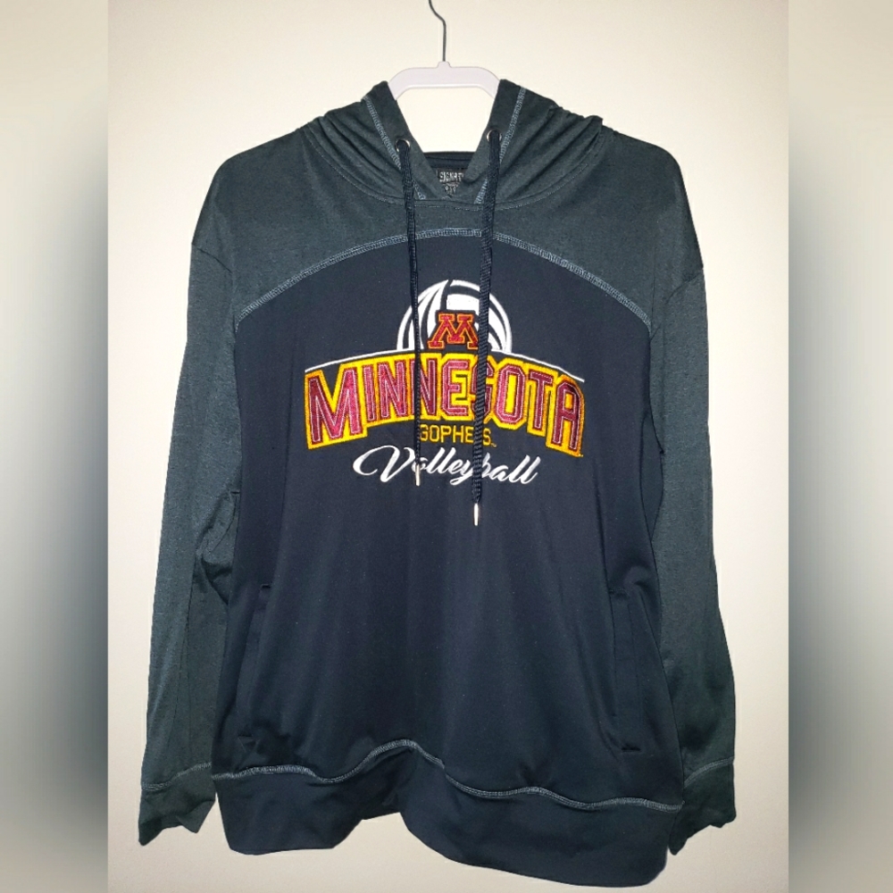 U of MN Golden Gopher Volleyball Signature Concepts Dark Grey Hoodie Large